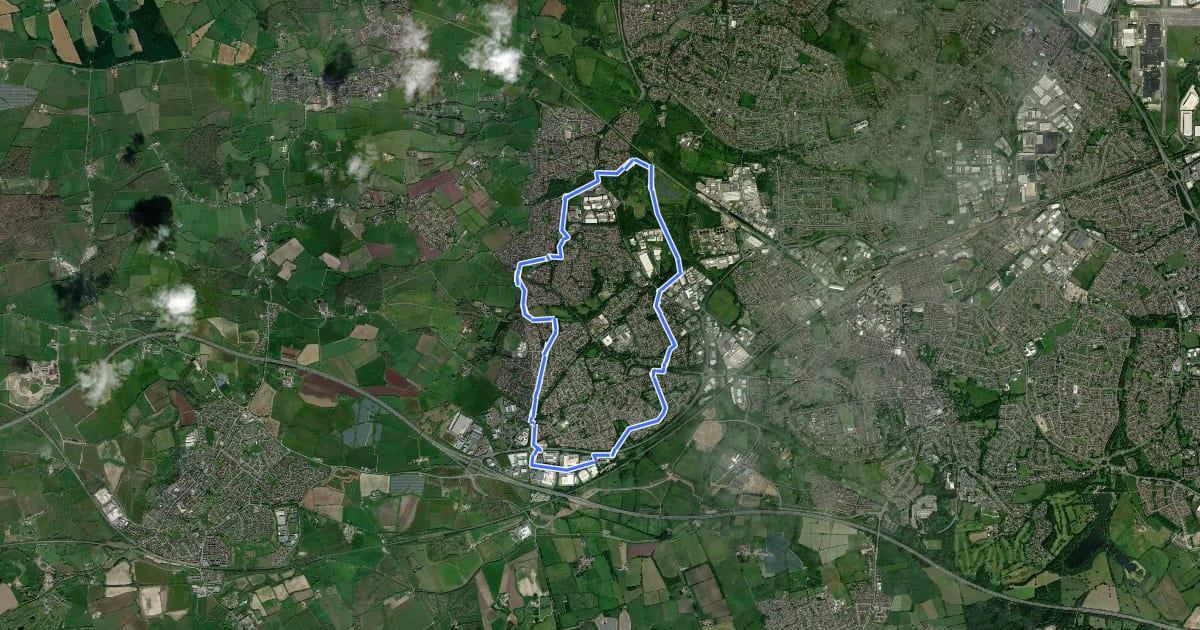 Маршрут West Swindon Round на спутниковом снимке