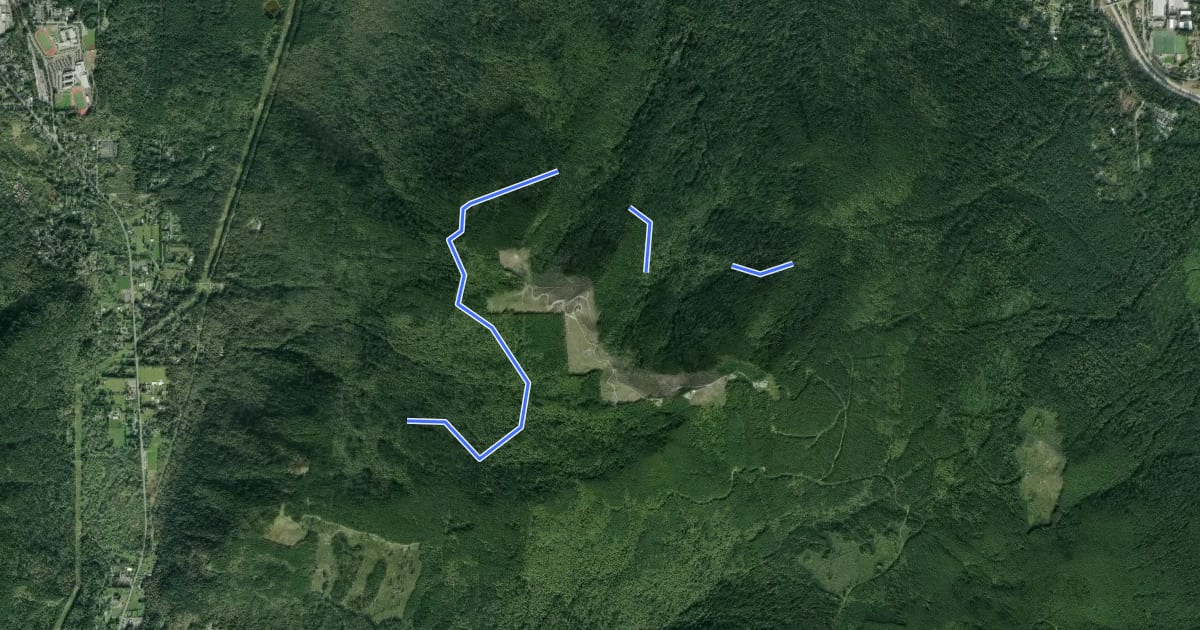 Маршрут West Tiger RR Grade на спутниковом снимке