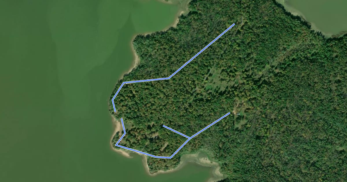 Маршрут West Unit Trail на спутниковом снимке