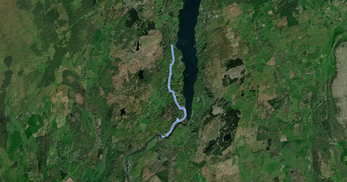 Маршрут West Windermere Way (Cycle Route) на спутниковом снимке