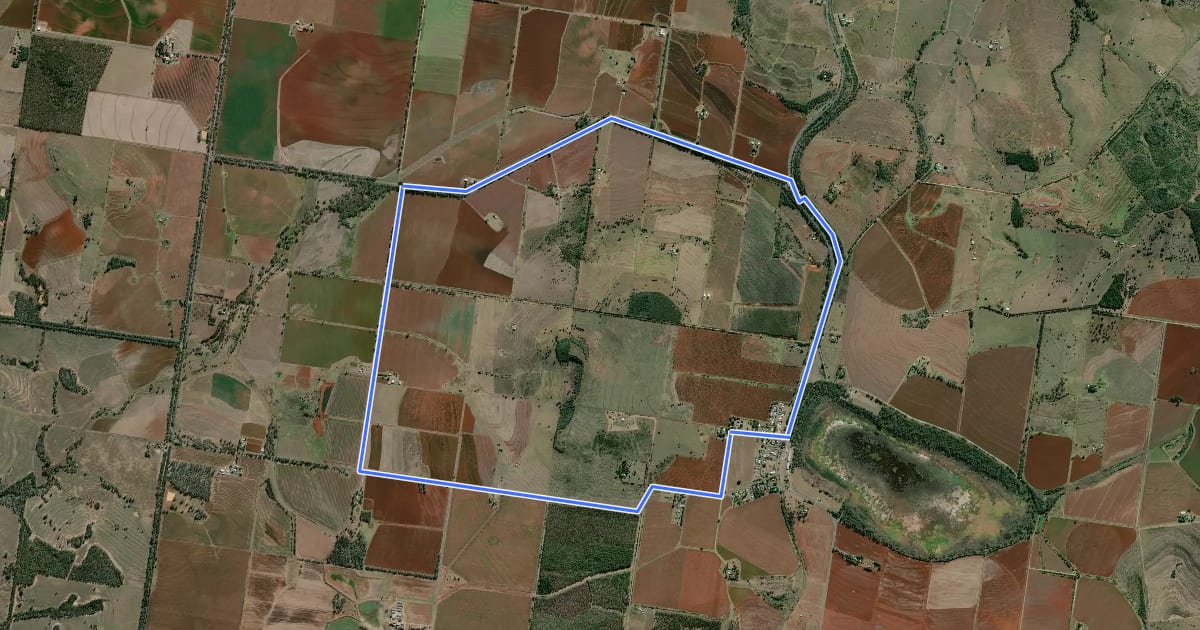 Маршрут West Wooroolin Loop на спутниковом снимке