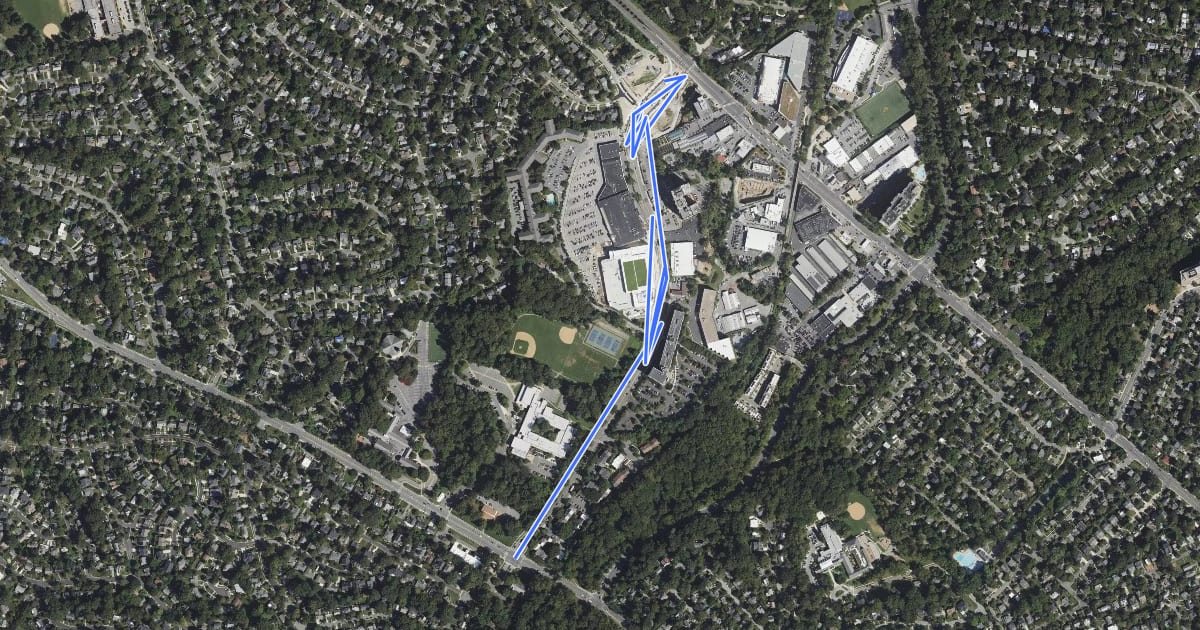 Маршрут Westbard Avenue на спутниковом снимке