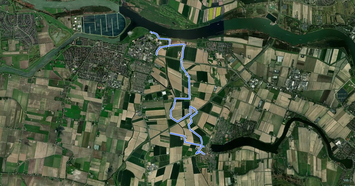 Маршрут Westdijkroute на спутниковом снимке