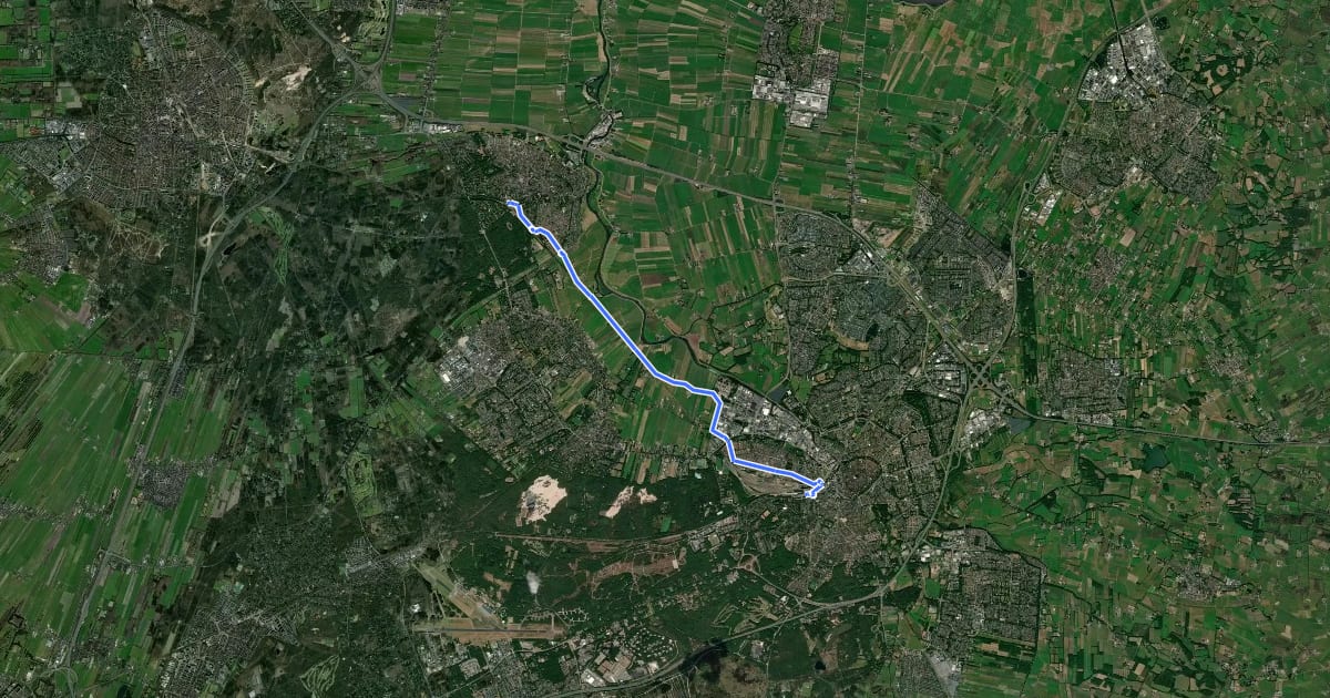 Маршрут Westerborkpad - 08 на спутниковом снимке