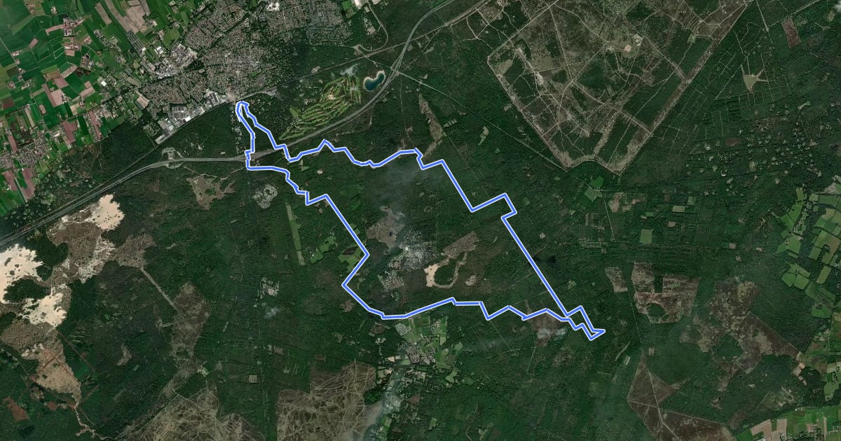 Маршрут Westerborkpad - 14 - Dagwandeling на спутниковом снимке