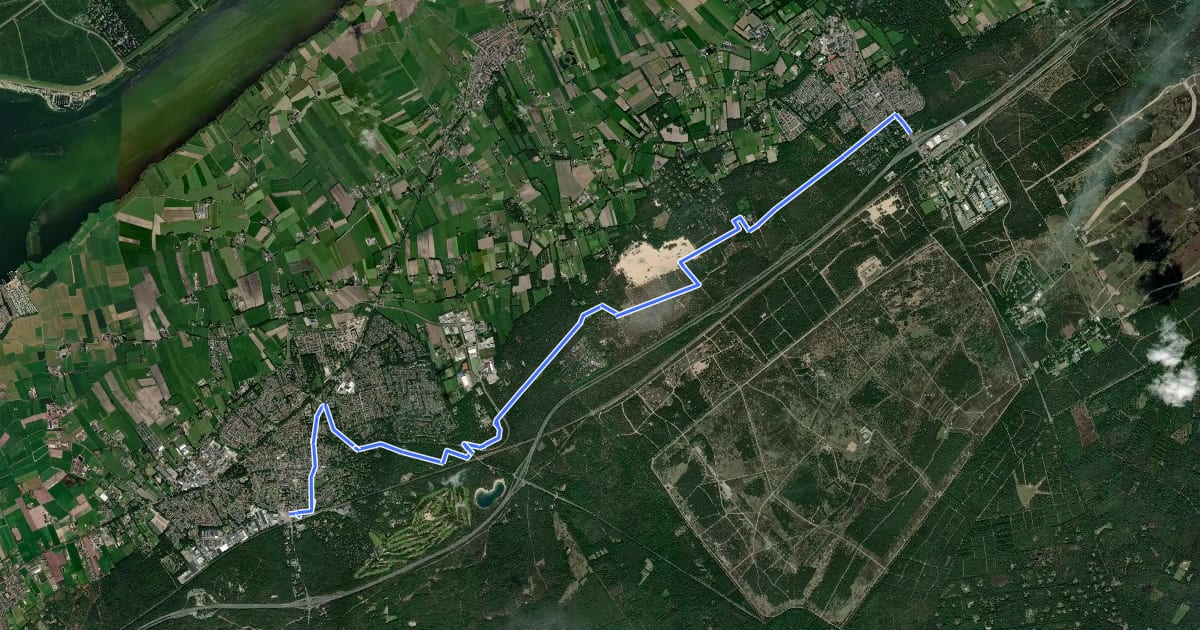 Маршрут Westerborkpad - 15 на спутниковом снимке