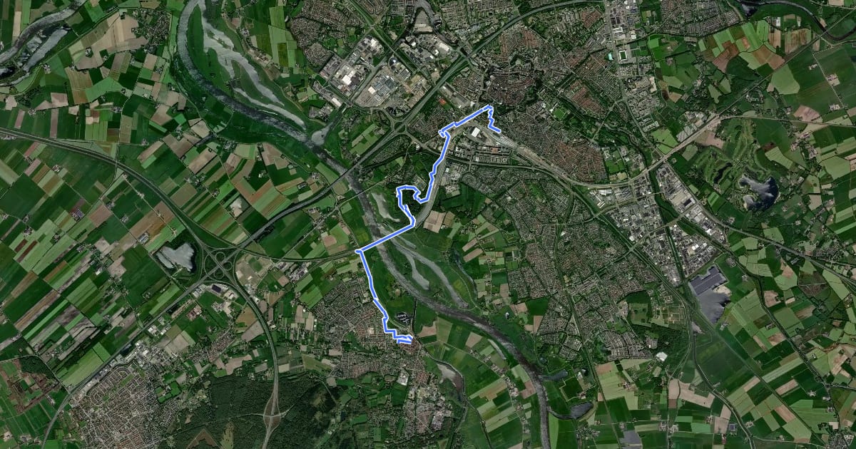Маршрут Westerborkpad - 19 на спутниковом снимке