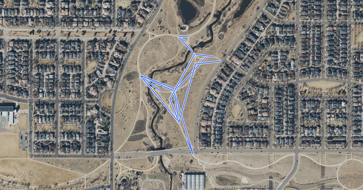 Маршрут Westerly Creek Park Path на спутниковом снимке