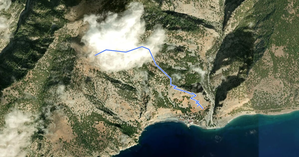 Маршрут Western forts of Agia Roumeli на спутниковом снимке