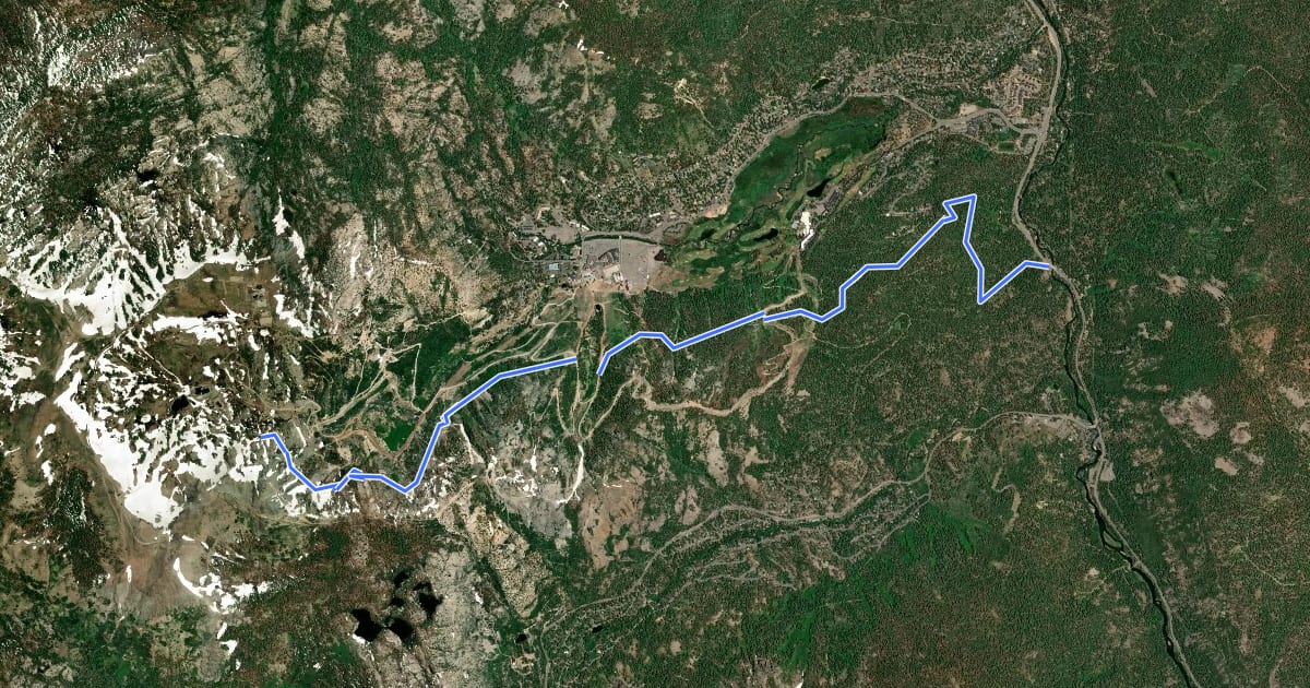 Маршрут Western States Trail Olympic Valley на спутниковом снимке