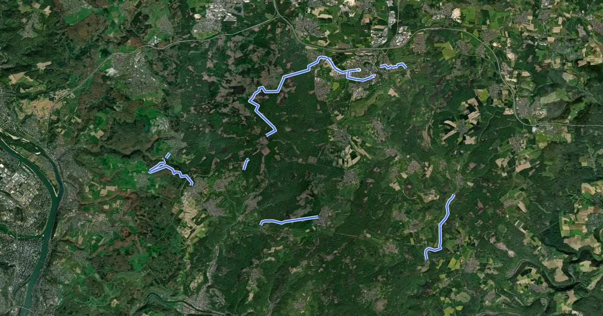 Маршрут Westerwälder Radwanderweg 3 на спутниковом снимке
