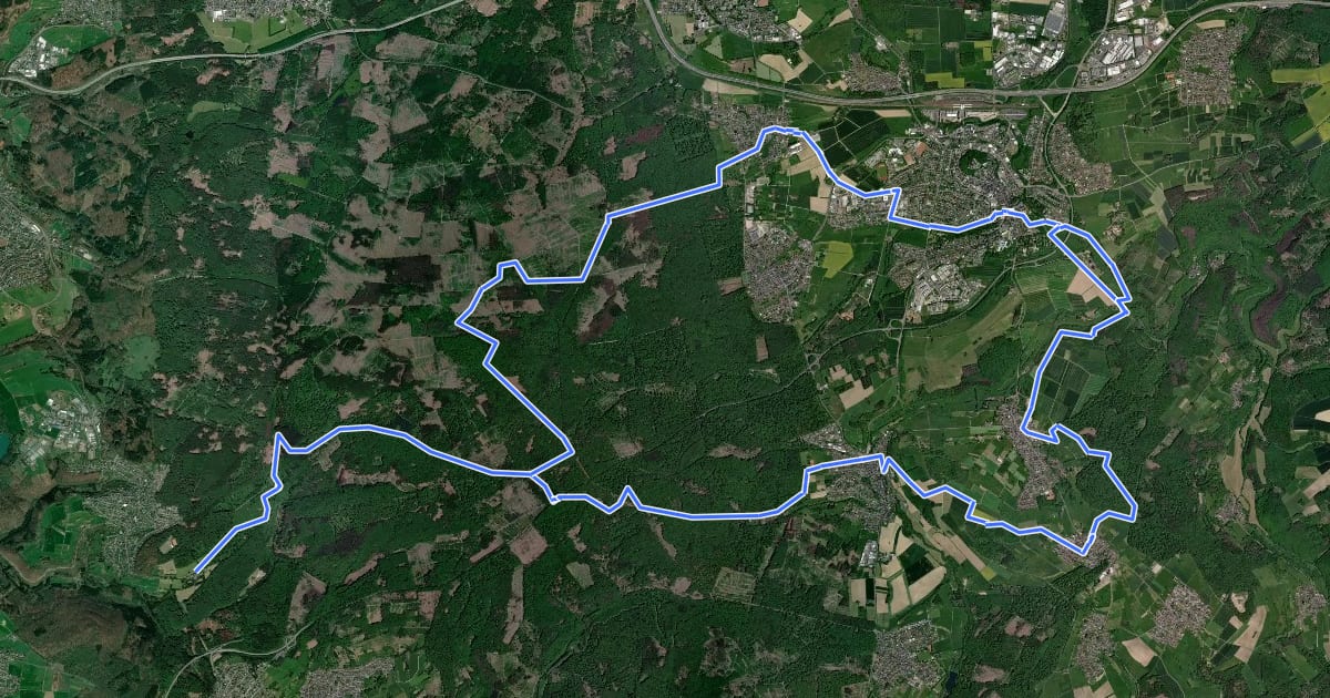 Маршрут Westerwälder Radwanderweg 6 на спутниковом снимке