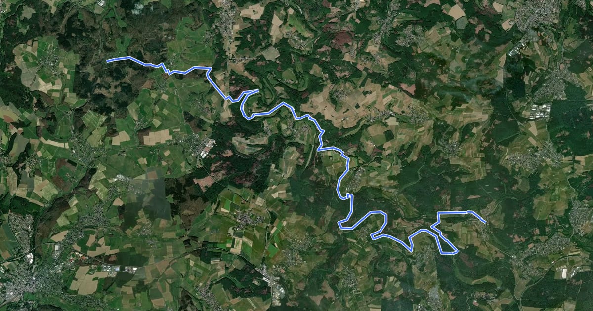 Маршрут Westerwaldsteig Etappe 10 (Limbach–Marienthal) на спутниковом снимке