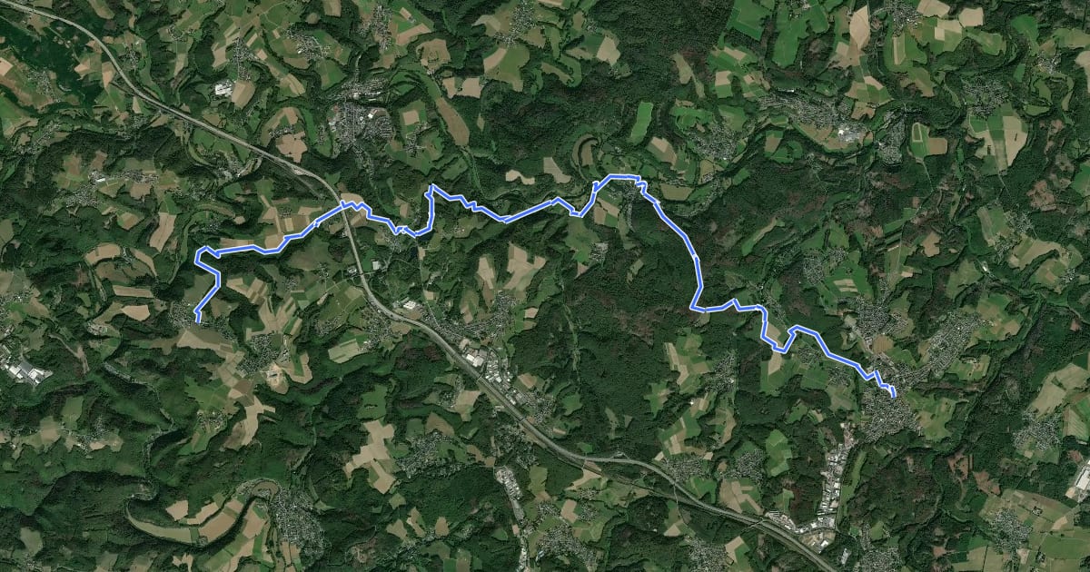 Маршрут Westerwaldsteig Etappe 14 (Horhausen–Strauscheid) на спутниковом снимке