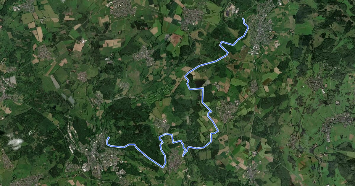 Маршрут Westerwaldsteig Etappe 4 (Rennerod–Westerburg) на спутниковом снимке