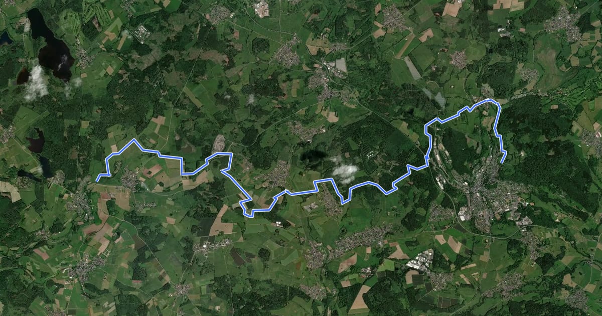 Маршрут Westerwaldsteig Etappe 5 (Westerburg–Freilingen) на спутниковом снимке