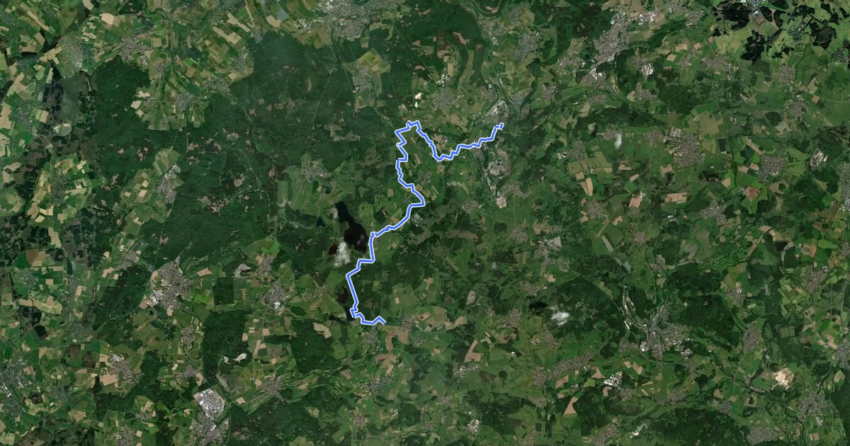 Маршрут Westerwaldsteig Etappe 6 (Freilingen–Nistertal) на спутниковом снимке