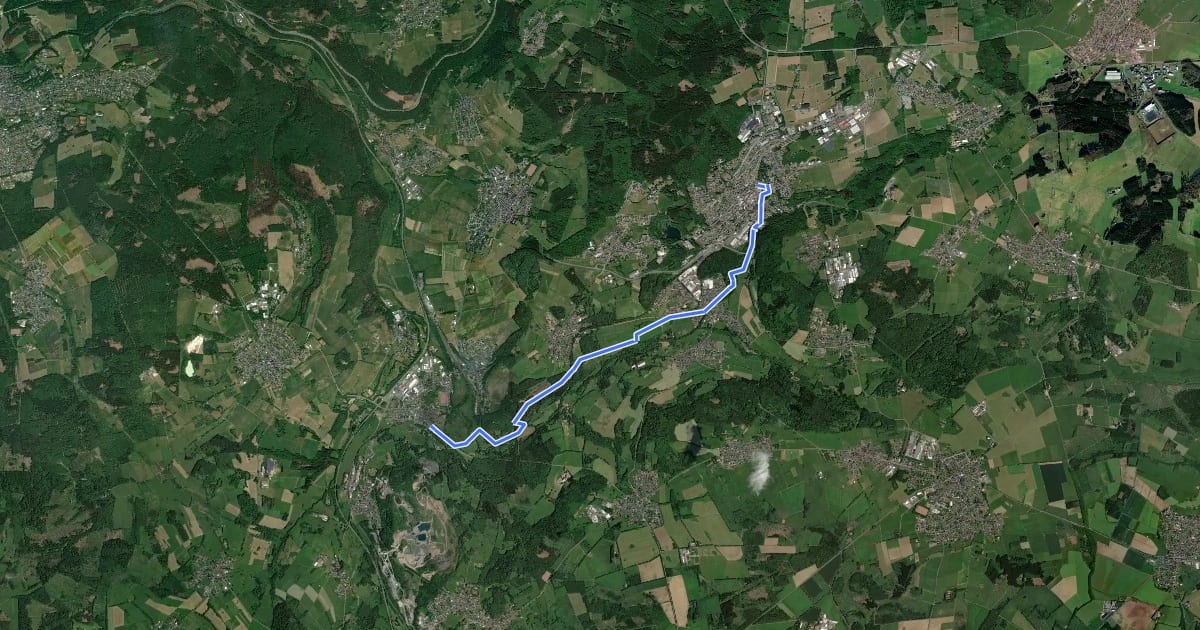 Маршрут Westerwaldsteig Etappe 7 (Nistertal–Bad Marienberg) на спутниковом снимке