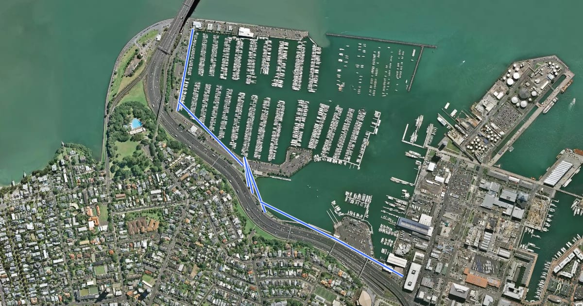 Маршрут Westhaven Promenade на спутниковом снимке