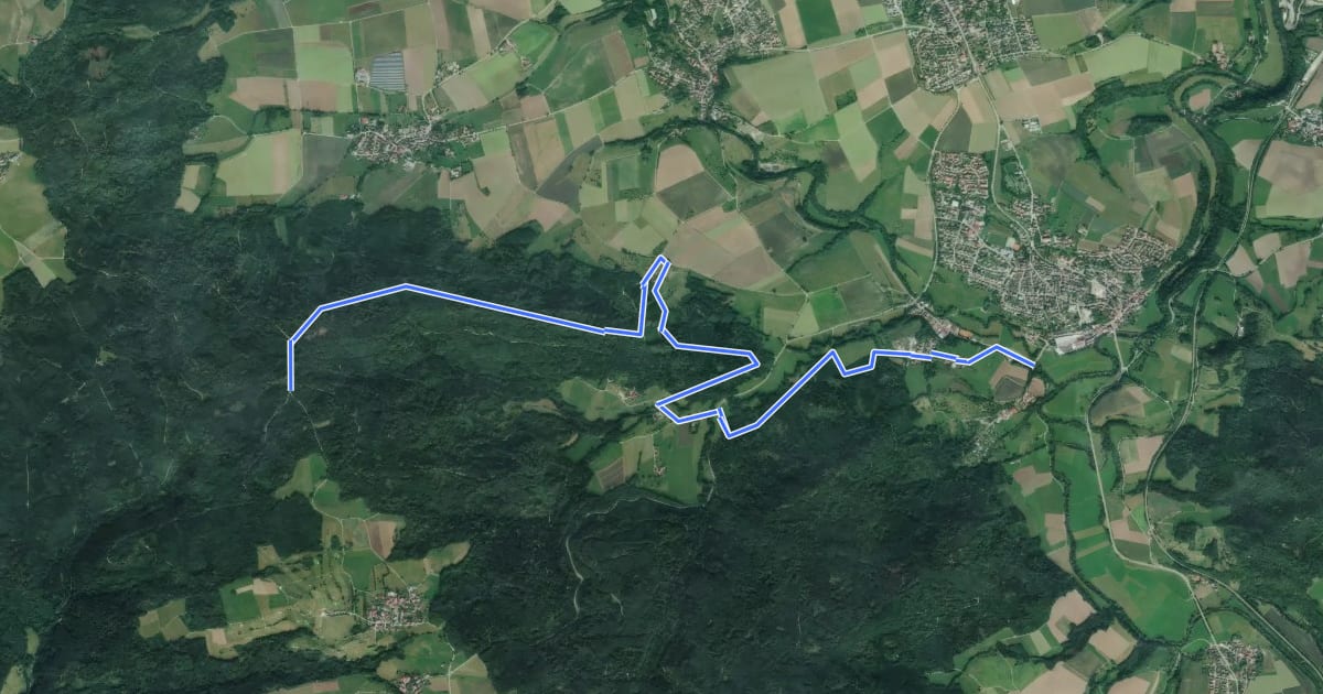 Маршрут Westheim - Kelterbuckel - Bülz на спутниковом снимке