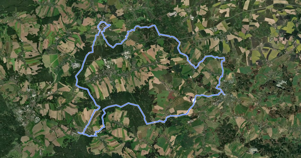 Маршрут Westlausitz-Rundweg на спутниковом снимке
