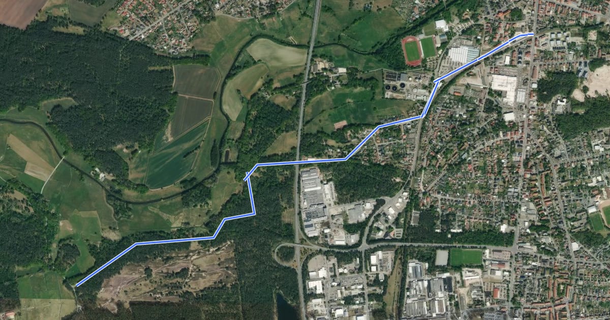 Маршрут westlich Gifhorner Heide (02) - Bahnhof Gifhorn Stadt (23) на спутниковом снимке