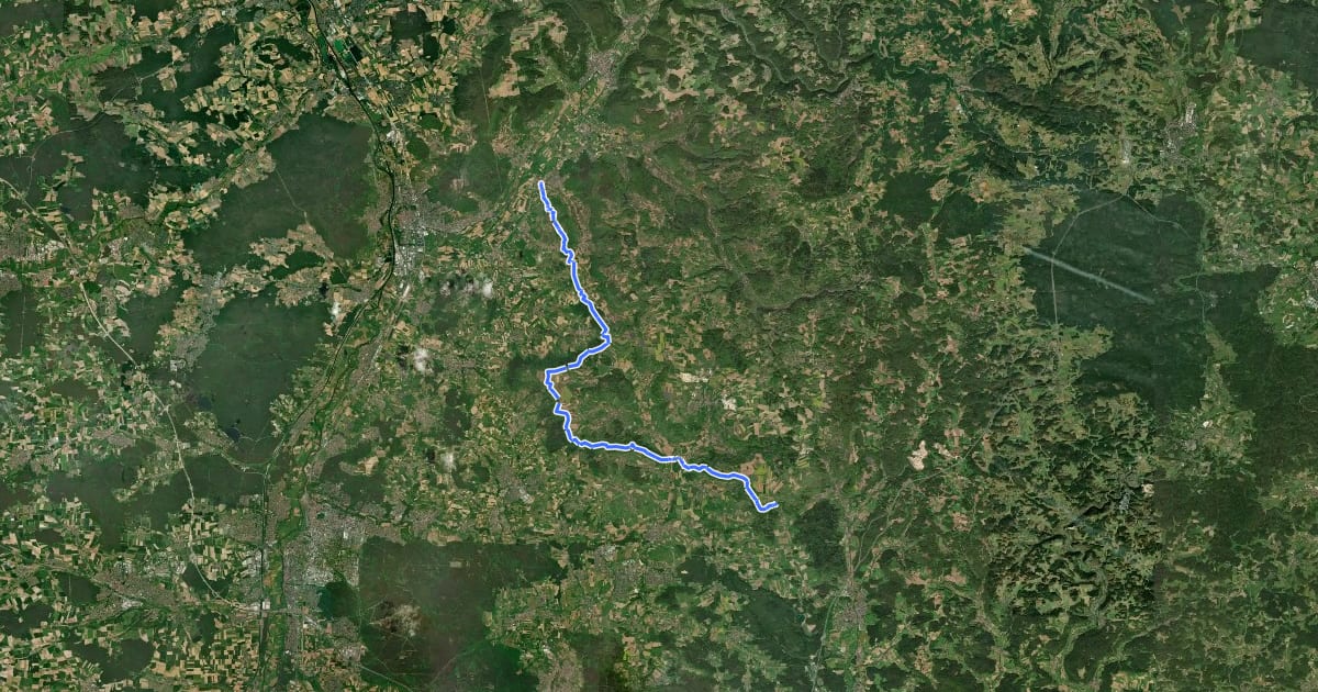 Маршрут Westlicher Albrandweg Kirchehrenbach - Lillinghof (Teil 2) на спутниковом снимке
