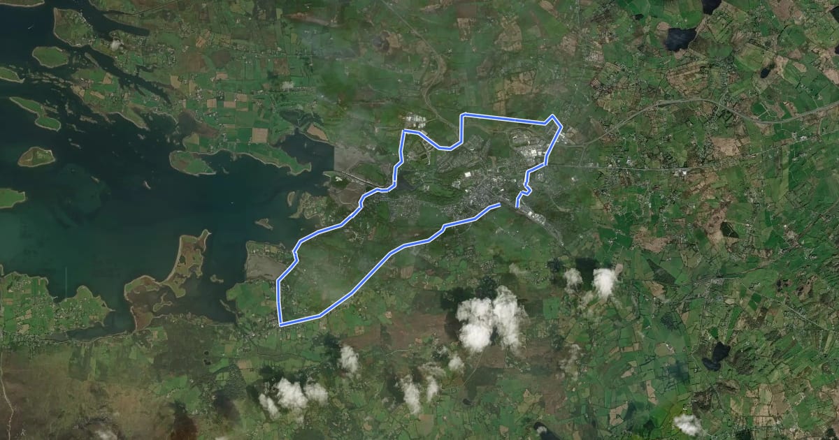 Маршрут Westport Cycle Hub - Loop 2 на спутниковом снимке