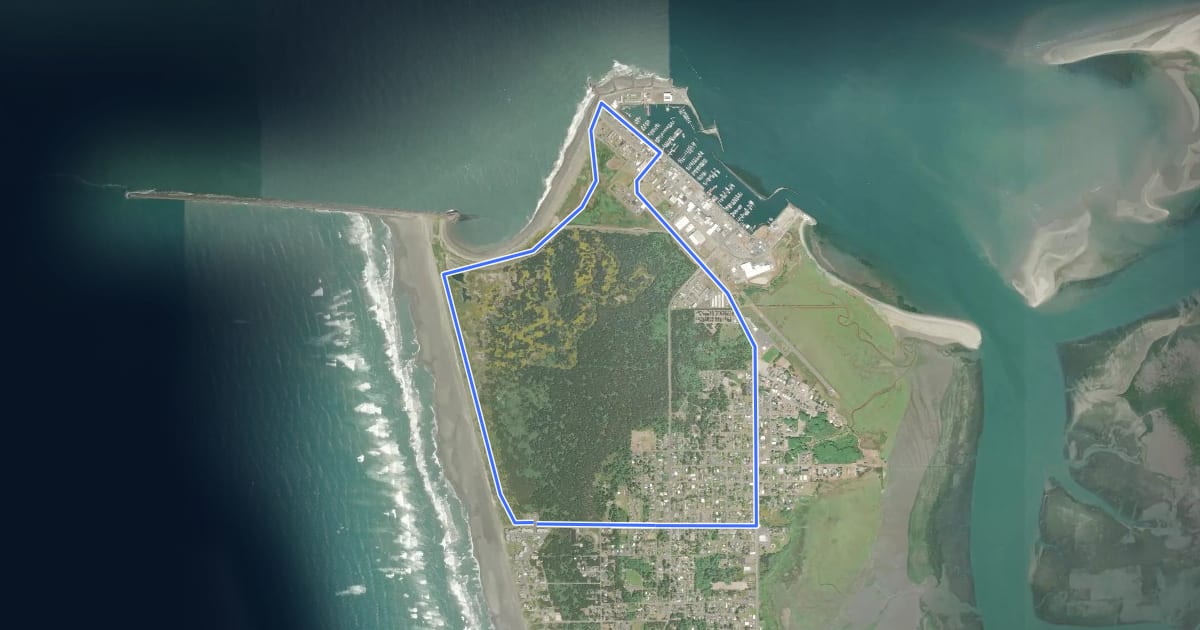 Маршрут Westport Light Loop на спутниковом снимке