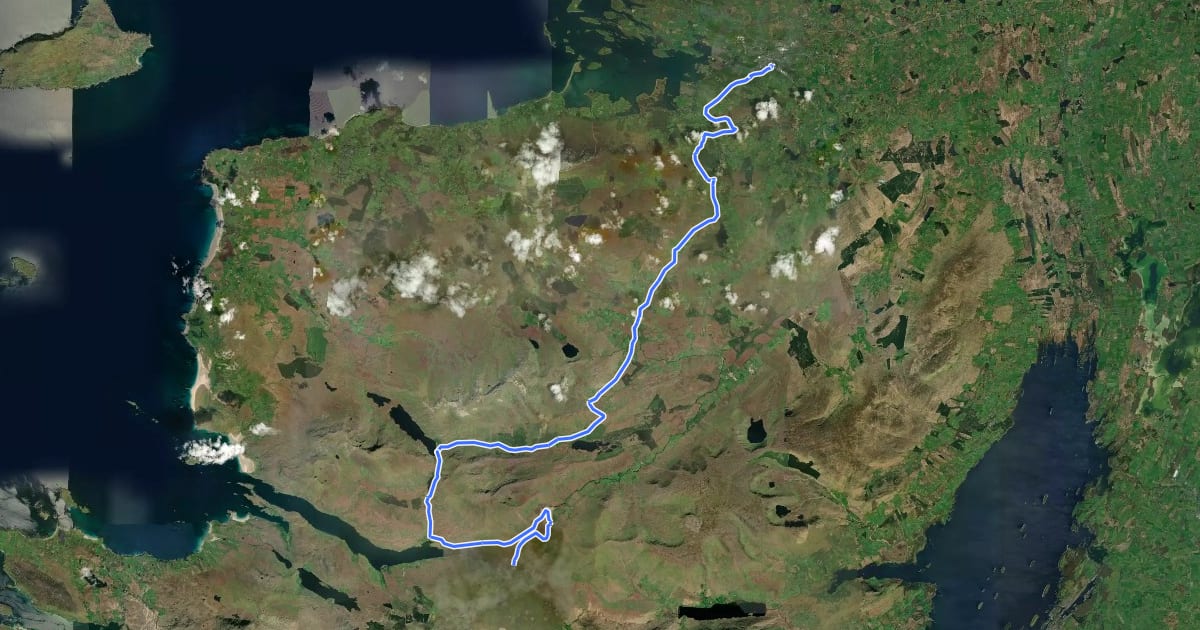 Маршрут Westport to Leenaun Cycle Route на спутниковом снимке