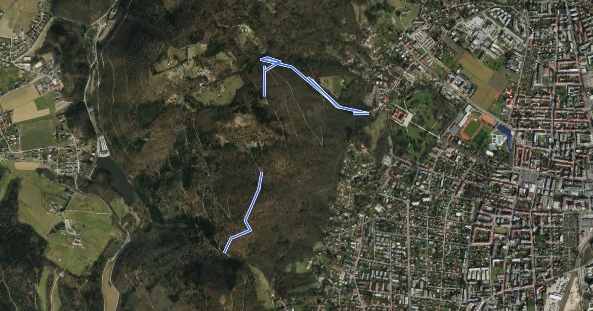 Маршрут Westside Trails на спутниковом снимке