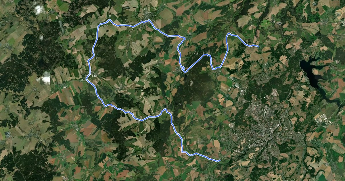 Маршрут Westvogtland на спутниковом снимке