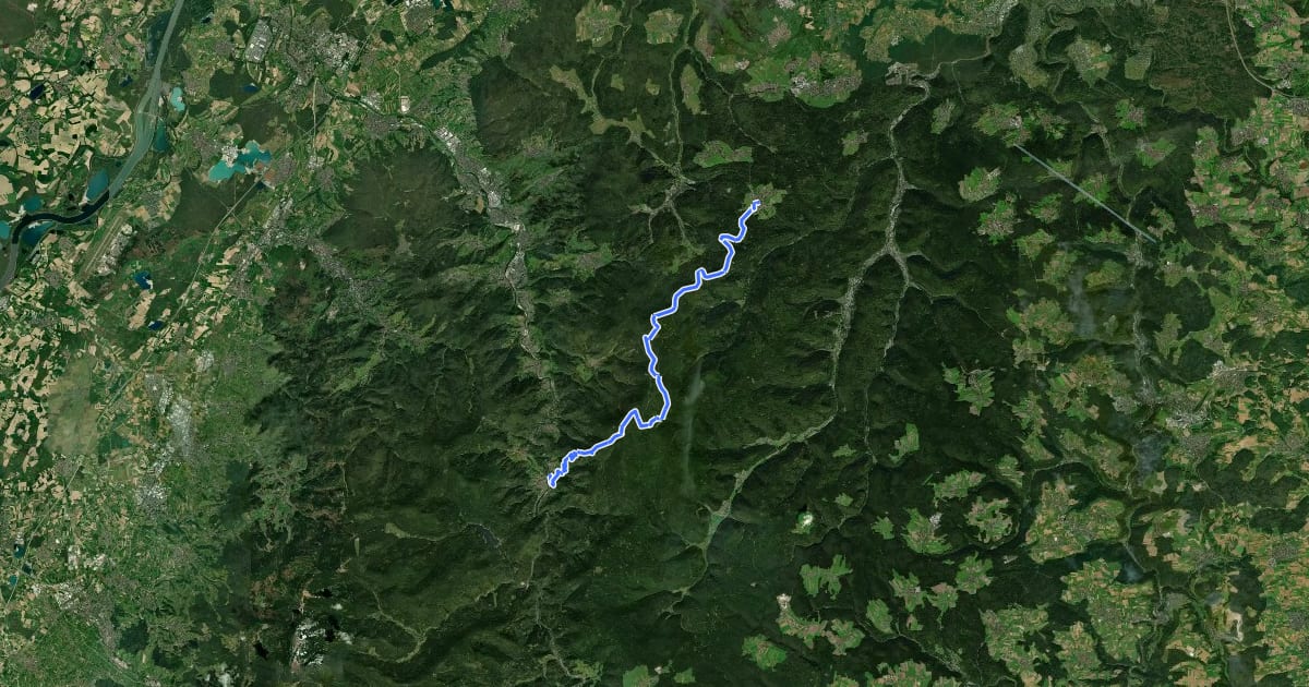 Маршрут Westweg [02. Dobel→Forbach] на спутниковом снимке