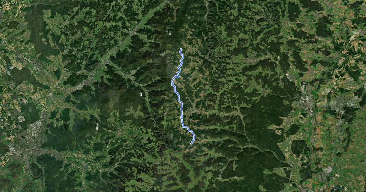 Маршрут Westweg [08. Wilhelmshöhe→Kalte Herberge] на спутниковом снимке