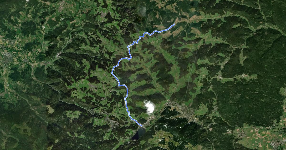 Маршрут Westweg [09. Kalte Herberge→Titisee] на спутниковом снимке