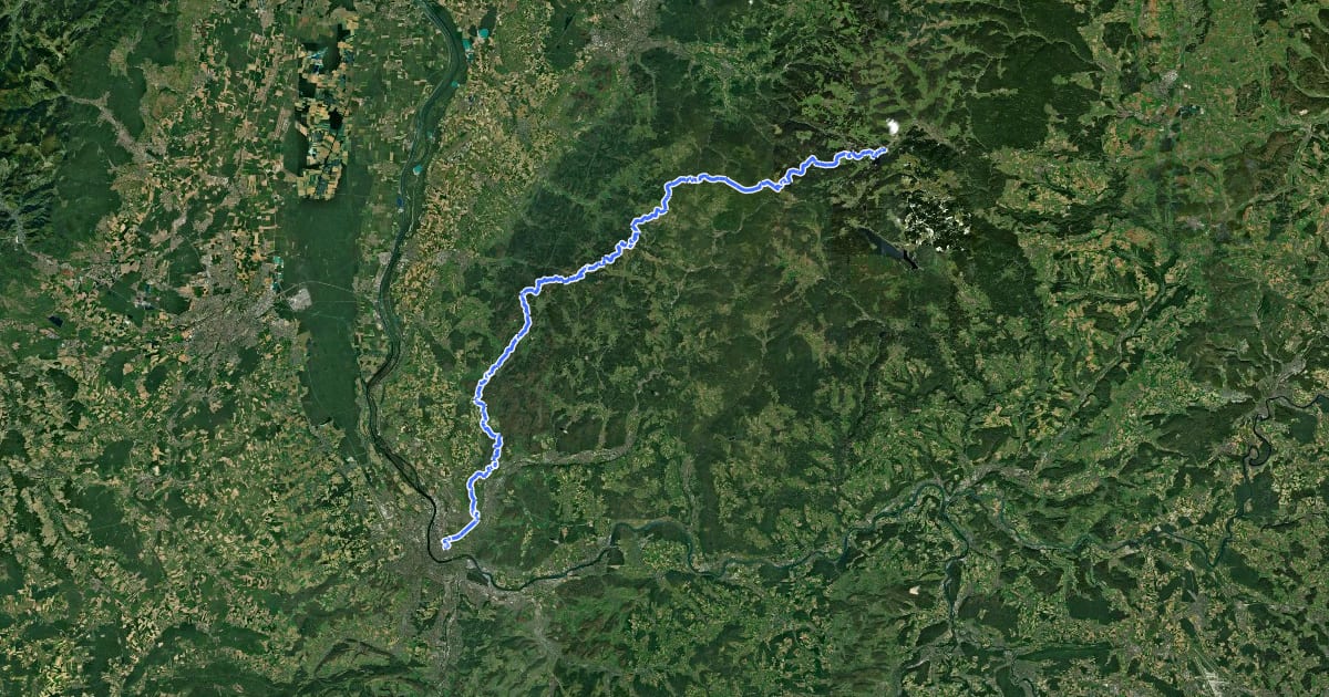 Маршрут Westweg (Westliche Variante) на спутниковом снимке