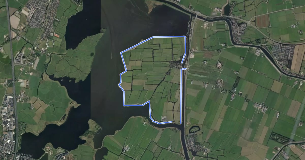 Маршрут Westwouderpolderroute на спутниковом снимке