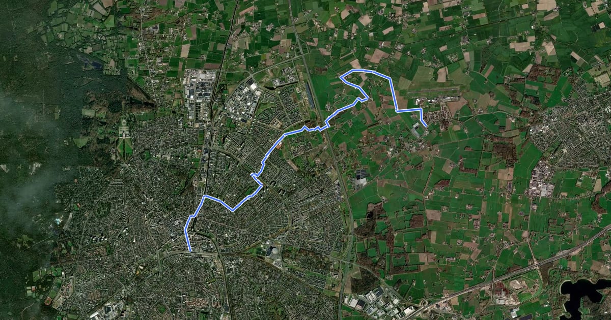 Маршрут Weteringsebroekroute на спутниковом снимке