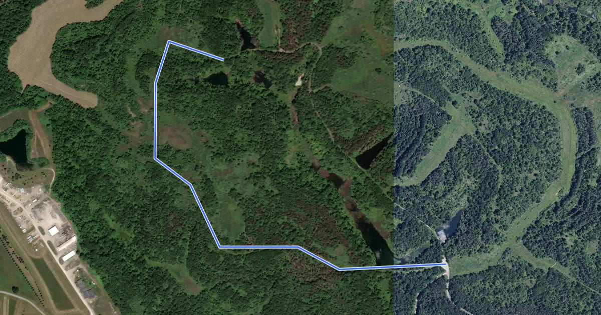 Маршрут Wetland Trail на спутниковом снимке