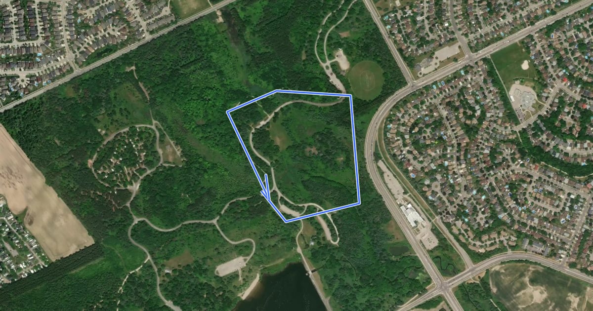 Маршрут Wetlands Trail на спутниковом снимке