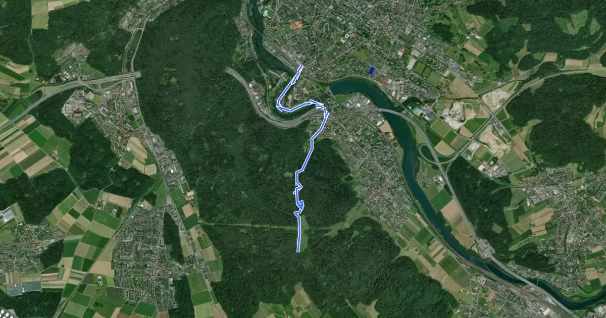 Маршрут Wettingen - Rüsler на спутниковом снимке