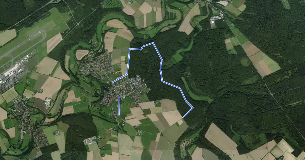 Маршрут Wewelsburg Rundweg W1 на спутниковом снимке