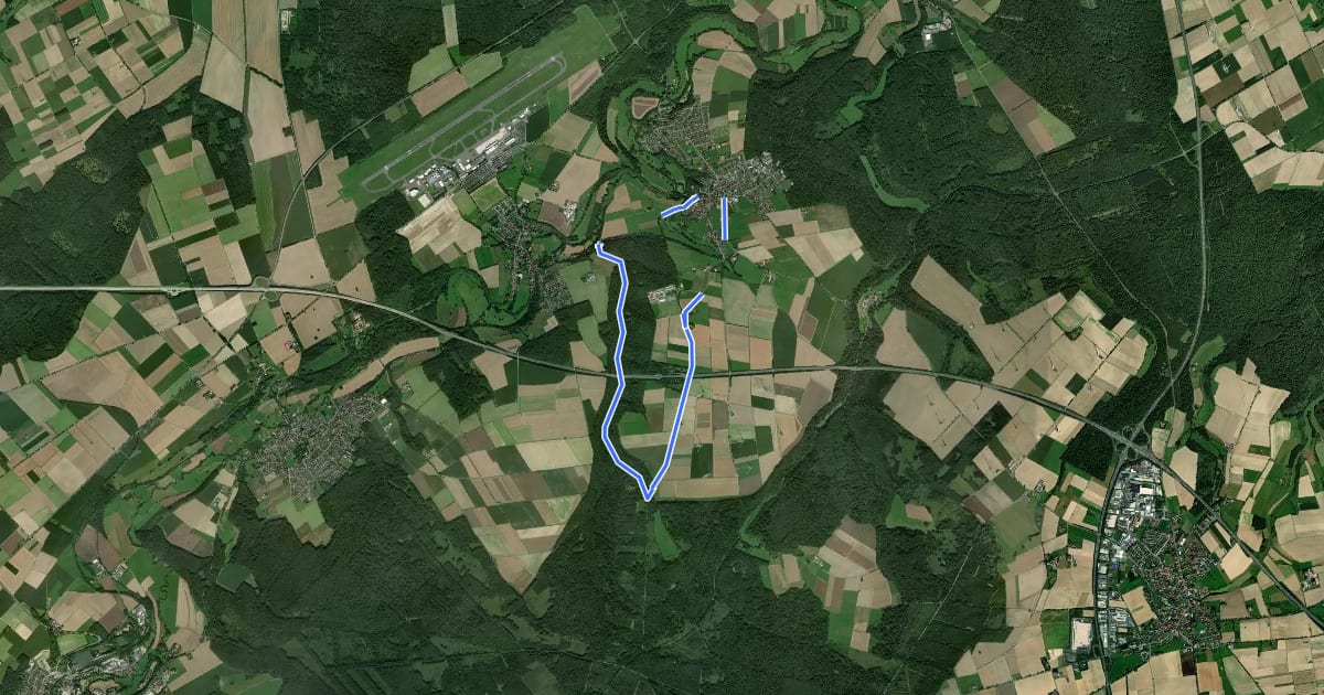 Маршрут Wewelsburg Rundweg W3 Siebeneichen на спутниковом снимке