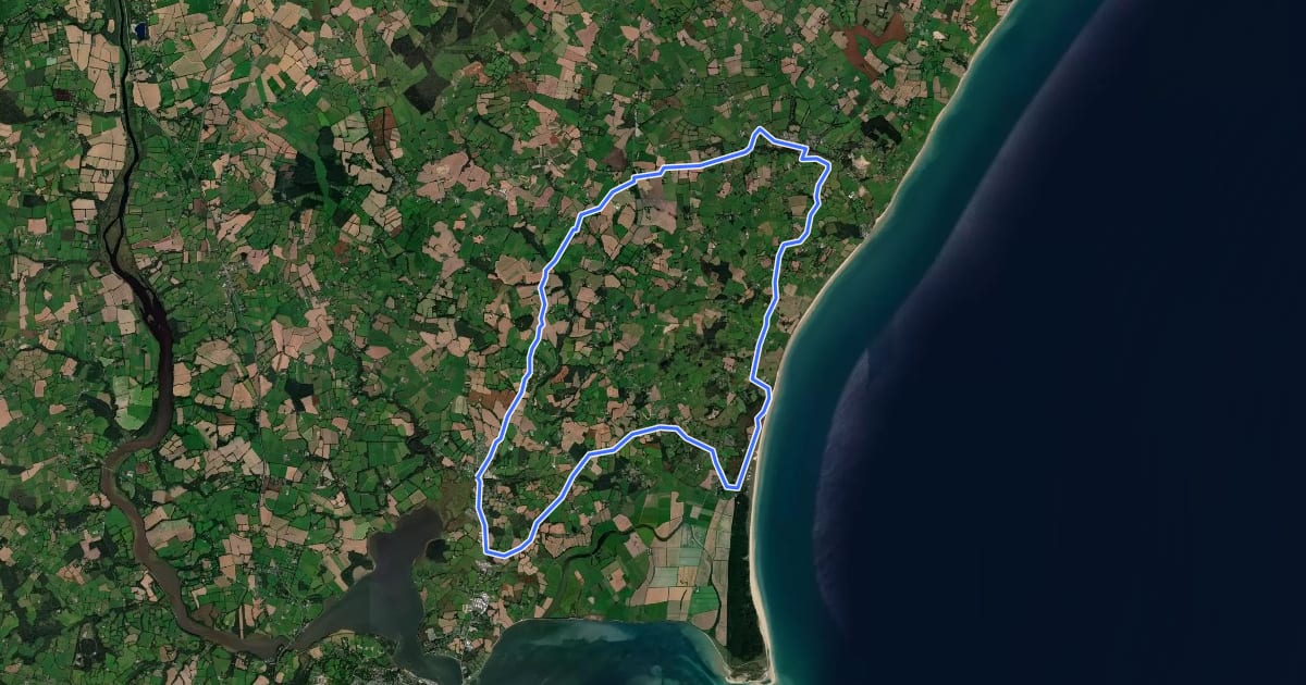 Маршрут Wexford Cycle Hub 2 на спутниковом снимке