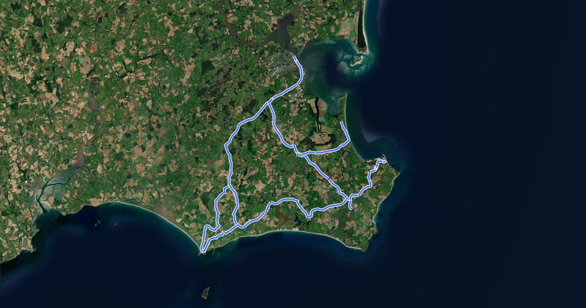 Маршрут Wexford Cycle Hub 3 на спутниковом снимке