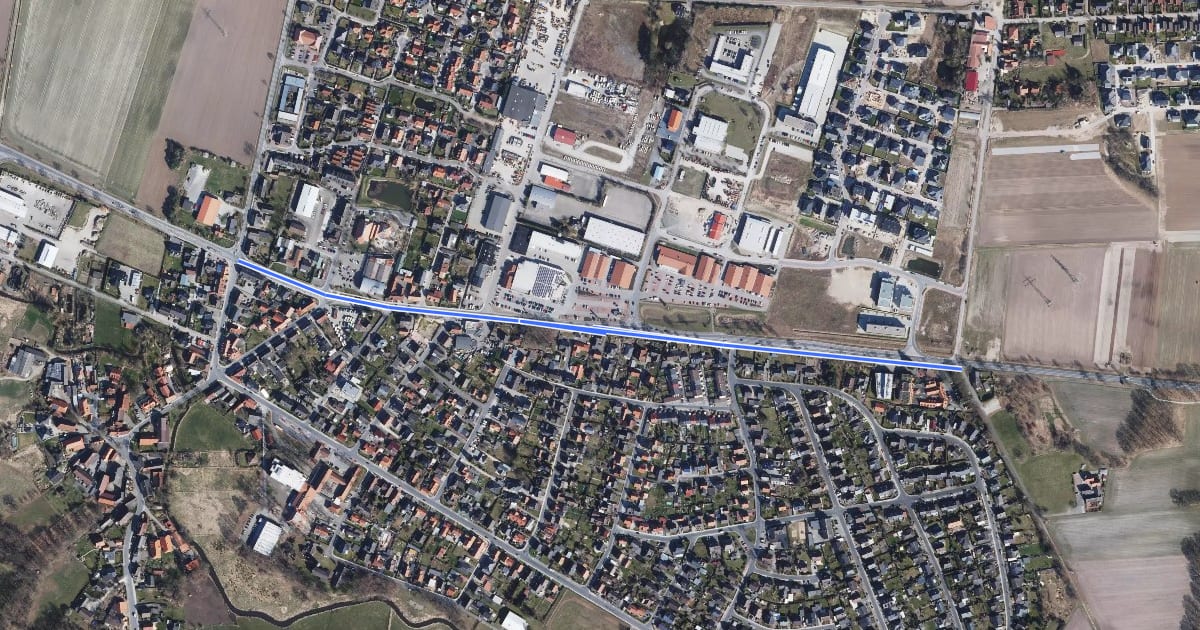 Маршрут Weyhausen Ost (97) - Weyhausen West (96) на спутниковом снимке
