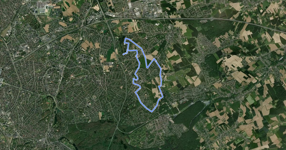 Маршрут Wezembeek-Oppem 15km на спутниковом снимке