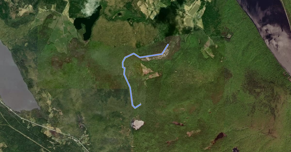 Маршрут Wheeler Mountain Trail на спутниковом снимке