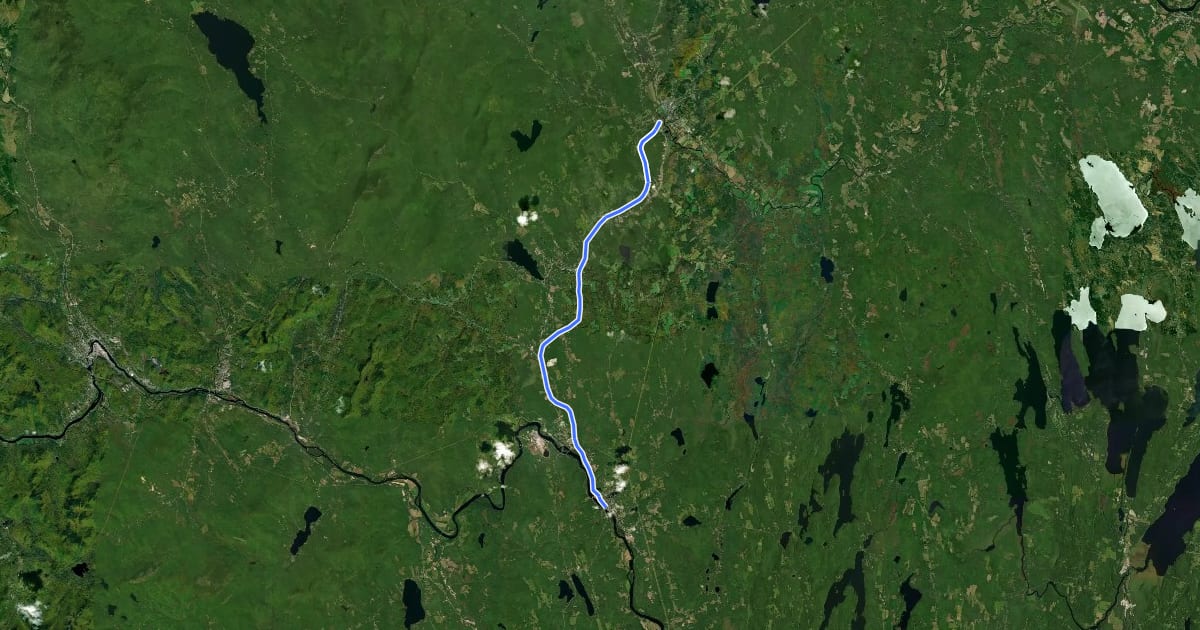 Маршрут Whistle Stop Trail на спутниковом снимке