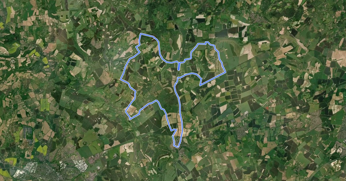 Маршрут Whitchurch Off-Road Cycle Trail на спутниковом снимке